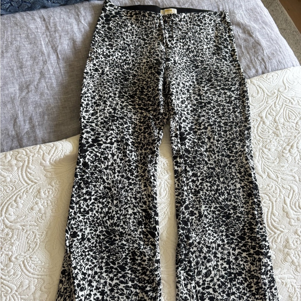 Maeve Anthropologie The Margo Black and White Wide Leg Pants
